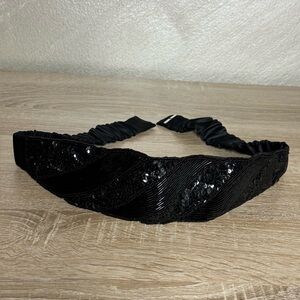 Vintage La Rue Size Women M/L Beads Sequins Rayon Satin Elastic Waist Belt